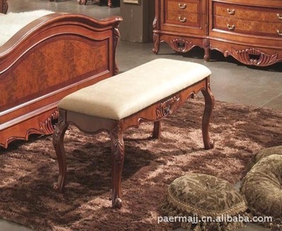 【经典优雅欧式古典实木家具---床尾凳】价格,厂家,图片,简易椅凳,台州市椒江帕尔玛家具商行